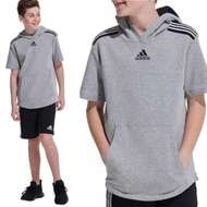 Sweater Hoodie anak laki cowok branded original Adidas abu logo shirt