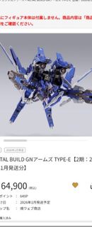 預訂 日本版 日本魂限 MB Metal Build GN Arms Type-E