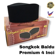 Songkok Hitam Baldu Premium Exclusive 4 Inci Crown