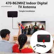 oc TV Antenna High Gain Stable Transmission Wide Range No Power Required Signal-Reception Ultralight TV DTV Box Digital Antenna Booster Office Supplies