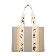 Chloe Woody tote bag帆布托特包（中號/金色）_廠商直送