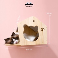 Cat Wall Wooden House, Cat Shelves, Cat Wall Furniture, Floating Cat Wood Climb Furniture, Wall Moun