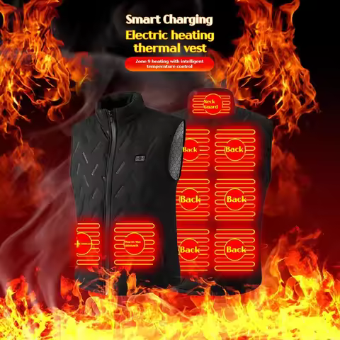 2025 New 9 Zone Heated Vest Men Women Dual Control Electric Warming USB Smart Heating Waistcoat Ther