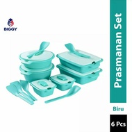 LE012 AQUAMARINE SET PRASMANAN TEMPAT KOTAK PIKNIK BIGGY isi 6 SET