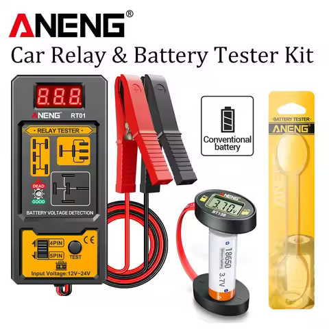 ANENG RT01 Car Relay Tester + BT138 Battery Tester kit 11V-25V Auto Relay 1.2V-4.8V/9V Digital Batte