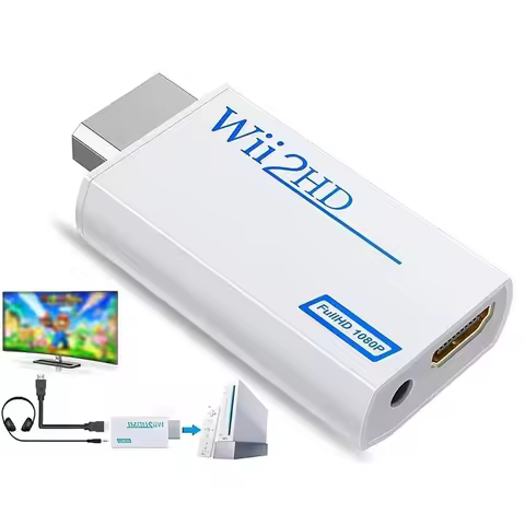 Full HD 1080P WII to HDMI Converter WII to HDMI Wii 2 HDTV Converter Wii To HDMI Adapter 3.5mm Audio