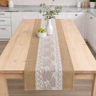 {lowerprice}  Rustic Burlap Table Runner Natural Jute Hessian Cloth for Wedding Birthday Thanksgivin