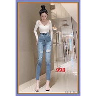 quần jean nữ mẫu mới số RÁCH PHONG CÁCH quần bò co giãn tốt jean rách fome chuẩn tôn dáng Quần jean 
