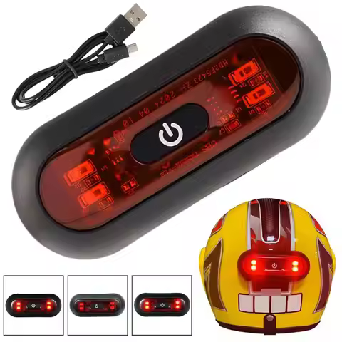 Motorcycle Warning Light Helmet Led Safety Signal Lights Night Cycling Accessories Universal Bicycle