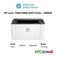 HP MONO LASER 108W WIRELESS PRINTER - 4ZB80A