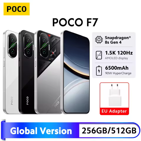 POCO F7 5G Global Version Smartphone Snapdragon® 8s Gen 4 6500mAh Battery 90W 6.83" 1.5K 120Hz AMOLE