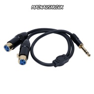 MAINAUSHUI6K Dual XLR Female to 1/4in Male, 0.5m / 1.6ft Stereo Audio 6.35mm TRS to 2 XLR Y Splitter