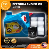🔥🇲🇾sORI NEW🔥PERODUA FULLY SYNTHETIC 0W20 3L ENGINE OIL FOR PERODUA AXIA, BEZZA (W/OIL FILTER) (P2A12