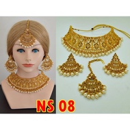 PREMIUM NS Gold, Silver Indian Bridal Necklace Set Wedding Jewellery Set Indian Jewellery Necklace S