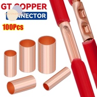 MOSSMEMA 100Pcs GT Copper Terminal Connecting Tube, Brass Cable Connector Kit Wire Terminal Crimp, G