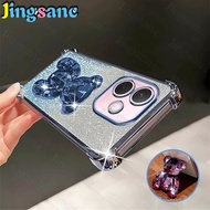 Jingsanc cho Oppo A5 PRO/OPPO A5 PRO 5g vỏ điện thoại rõ ràng bốn góc chống rơi flah giấy lấp lánh c