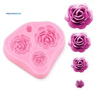 PEK-4 Rose Silicone Fondant Embossing Mold Mould Baking Tools Cake DIY