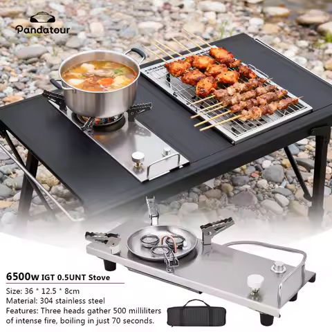 Pandatour Camping IGT 0.5UNT Table Stove Folding High Firepower 6500W Gas Stove Outdoor Windproof To