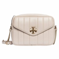 【TORY BURCH】銜縫皮革相機包-香草白
