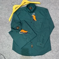 KEMEJA HIJAU Emerald Green men's shirt. Plain emerald green long-sleeved short-sleeved shirt. Emeral