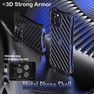 Shockproof Armor Metal Phone Case for iPhone 16 Pro MAX 15 14 Pro MAX Aluminium Bumper 3D Strong Cam