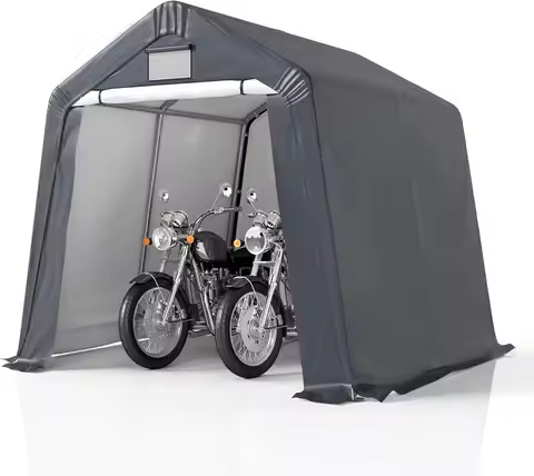 8' x 8' Outdoor Storage Shelter Shed- Heavy Duty Storage Tent with Roll-up Ventilated Windows, Porta