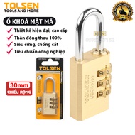 Ổ khoá đồng mật khẩu 3 số công nghiệp TOLSEN size 30mm khoá bấm khoá vali siêu cứng chống cắt chống