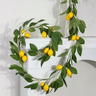 1/3pcs Artificial Lemon Vine With Artificial Green Leaves, 180 Cm (70.86 Inches), 16 Lemons (13 Larg