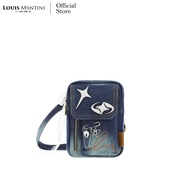Louis Montini (JEANS) กระเป๋าสะพายข้าง Crossbody bag ผ้ายีนส์ผสมหนังวัวเเท้ JEAN01