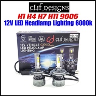 Clif Designs 12V LED Headlamp Lighting 6000K H1 H4 H7 H11 9006