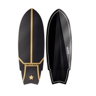 DECKWAR SurfSkate 陸地衝浪板滑板 | 四輪滑板模擬衝浪滑雪訓練魚板 - 純黑