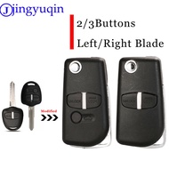 jingyuqin 10pcs 2/3Buttons Modified Remote Car Key Shell Case For Mitsubishi Lancer Evolution Grandis Outlander Left/Rig