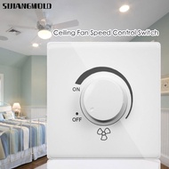 SIJIANGMOLD Fan Speed Adjuster Durable 86 Type Wall Switch Adjustment Stepless Speed
