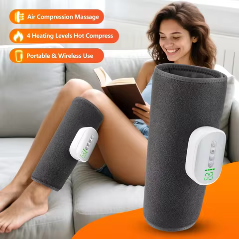 Electric Heating Leg Massager Air Compression Calf Massager Hot Compress Leg Massager 4 Heating Mode