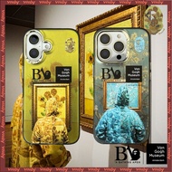 BAPPE APE Van Gogh Label Electroplated Photo Frame Hard Shell Phone Case Suitable For IPhone17 16 16