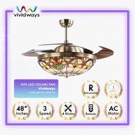 K2 VIVIDWAYS CEILING FAN (N74) LED LIGHT 3 COLOURS