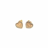 Tiffany & Co. RETURN TO 18K玫瑰金心形鑽石耳釘（耳堵18K黃金）