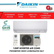 (SAVE 4.0) DAIKIN R32 1HP INVERTER AIR COND (WIFI)(FTKF-25CV1MF-3WMY-LF /RKF25C-3WM-LF) DAIKIN WARRA