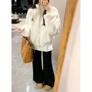 300g Lamb Fleece Jacket Women Autumn Winter Small Design Feel Fleece Lining Sweet All-Match Niche Lo
