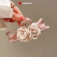 Korea Korea AB Double-Sided Gentle Camellia Hair Clip High-End French Shark Clip All-Match Designer 