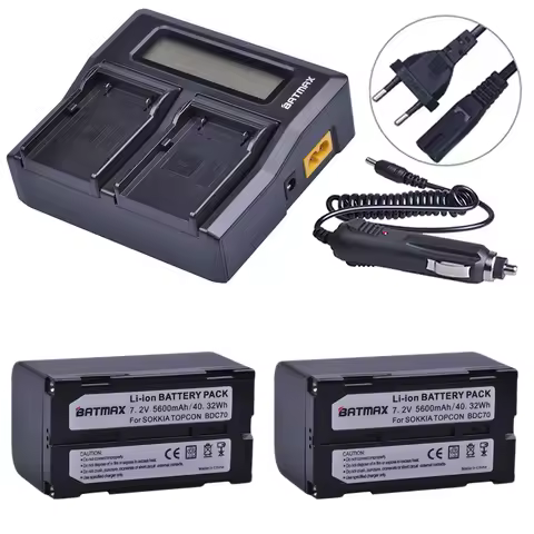 Batmax 5600mAh BDC70 Battery+LED Fast Charger for Topcon sokkia CX FX total station for Robotic Tota