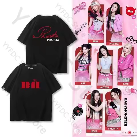 BABYMONSTER HELLO MONSTERS T Shirt RAMI AHYEON RORA ASA RUKA CHIQUITA PHARITA Signature Print T-shir