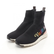 【二手，A級】LOUIS VUITTONAfter Game 系列運動鞋，黑色織物，女款運動鞋