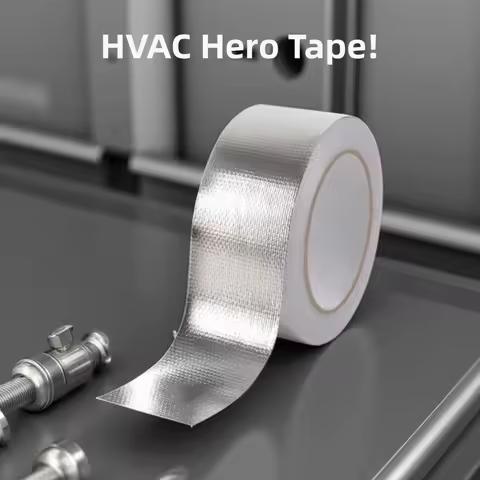 20 Meter Fiberglass Aluminum Foil Tape, HVAC Heat-Resistant Tape, Thermal Insulation And Flame-Retar