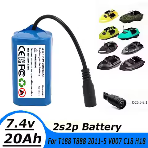 Original T188 2011-5 T888 V007 H18 C18 2S2P 7.4V 20000mAh Li-ion Battery Pack for Remote Control/RC 