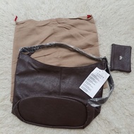Hobo shoulder bag free metal heart wallet ofnote bucks & leather and sling Brown leather shoulder ba