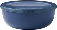 MEPAL, Cirqula Multi Food Storage and Serving Bowl with Lid, Food Prep Container, Shallow, Nordic Denim, 2.3 Quarts (2.25 Liters, 76 ounces), 1 Count