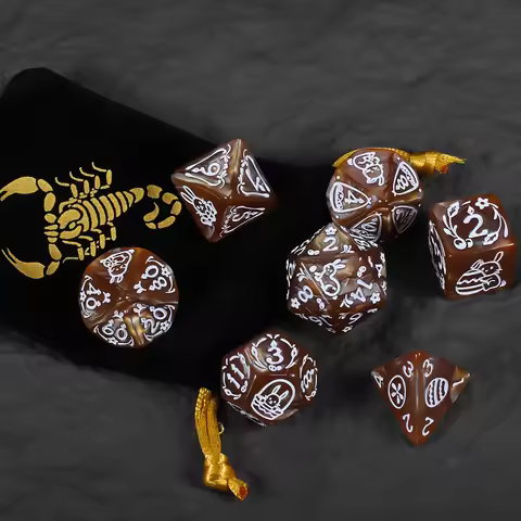 DND Dice Set -7pc Easter Polyhedral Dice with Dice Bag for D&D RPG MTG Role Playing Table Party Game
