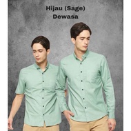 KEMEJA Sage green Men's Long And Short Sleeve Shirt |Sage green Color Adult Shirt
