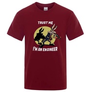 Trust Me Im An Engineer T Shirt Untuk Lelaki T-Shirt Vintage Kapas Tulen Leher Bulat Baju Kejurutera